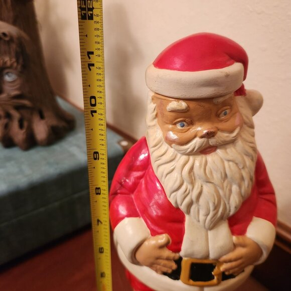 70s MCM Santa Claus Art Pottery Booze Decanter With Removable Hat Lid 11" H x 4" - Picture 10 of 11